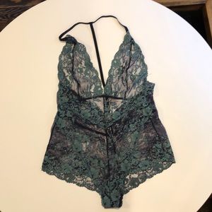 Free People Teal and navy teddy
